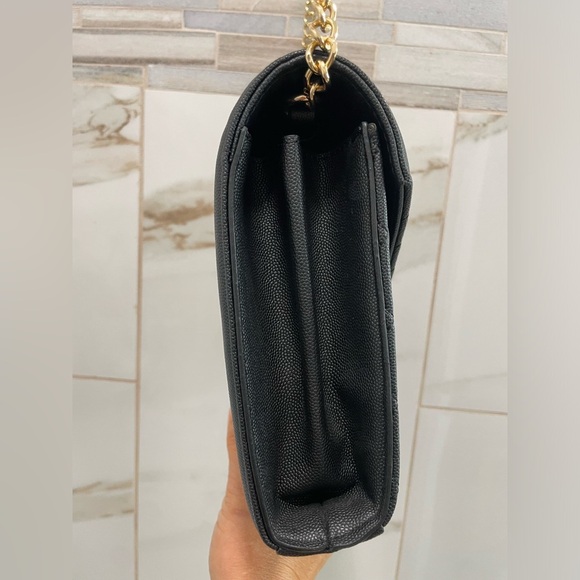 Luxury Quilted envelope Shoulder Bag Black chain strap crossbody - Picture 6 of 12